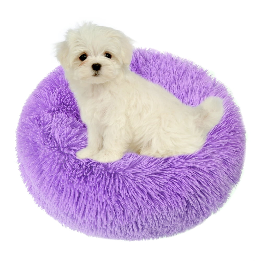 Round Plush Pet Bed for Dogs &amp; Cats, Dog Bed Sleeping Kennel Nest