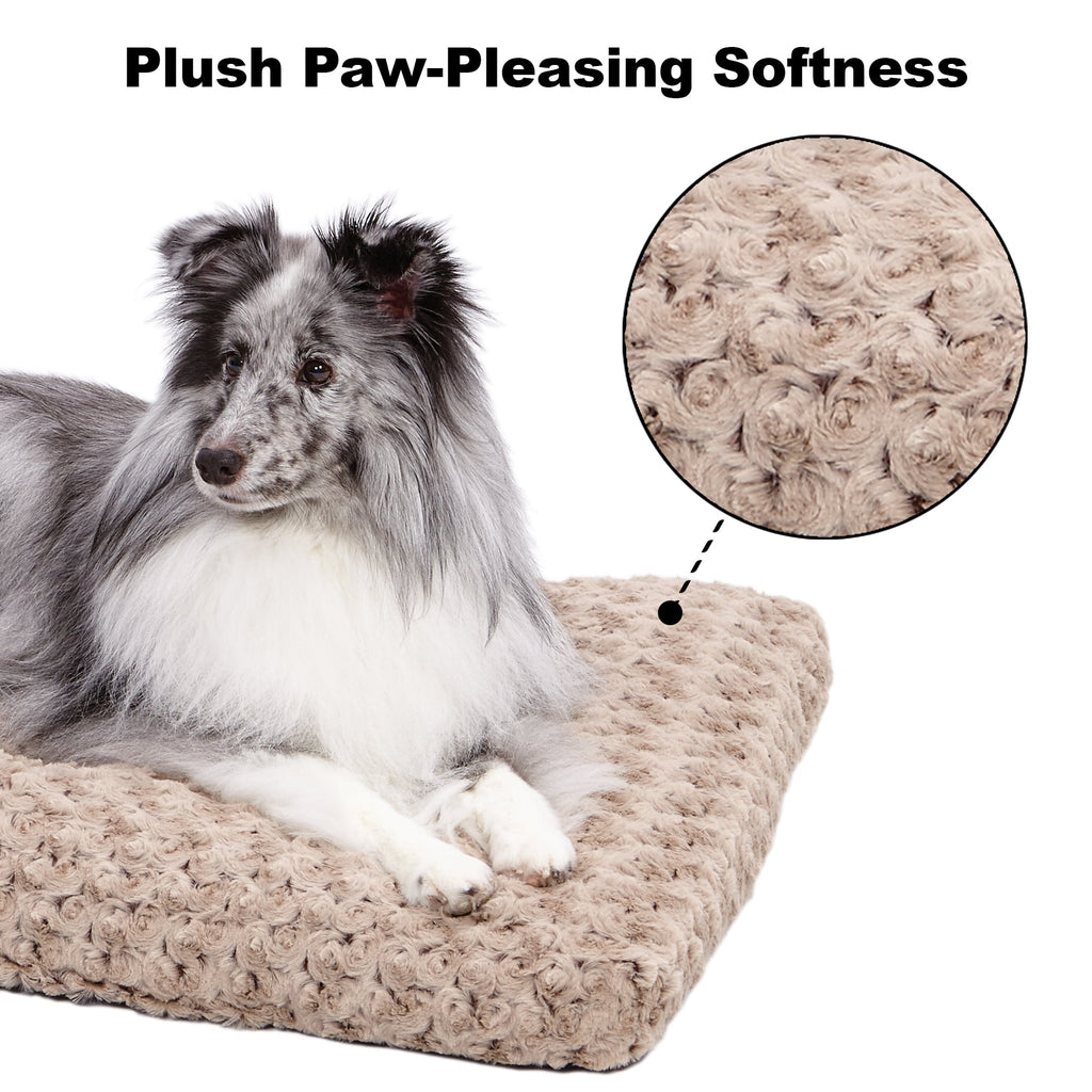 Homes for Pets Quiet Time Dog Bed &amp; Crate Mat, Deluxe Ombre Swirl, 22", Gray
