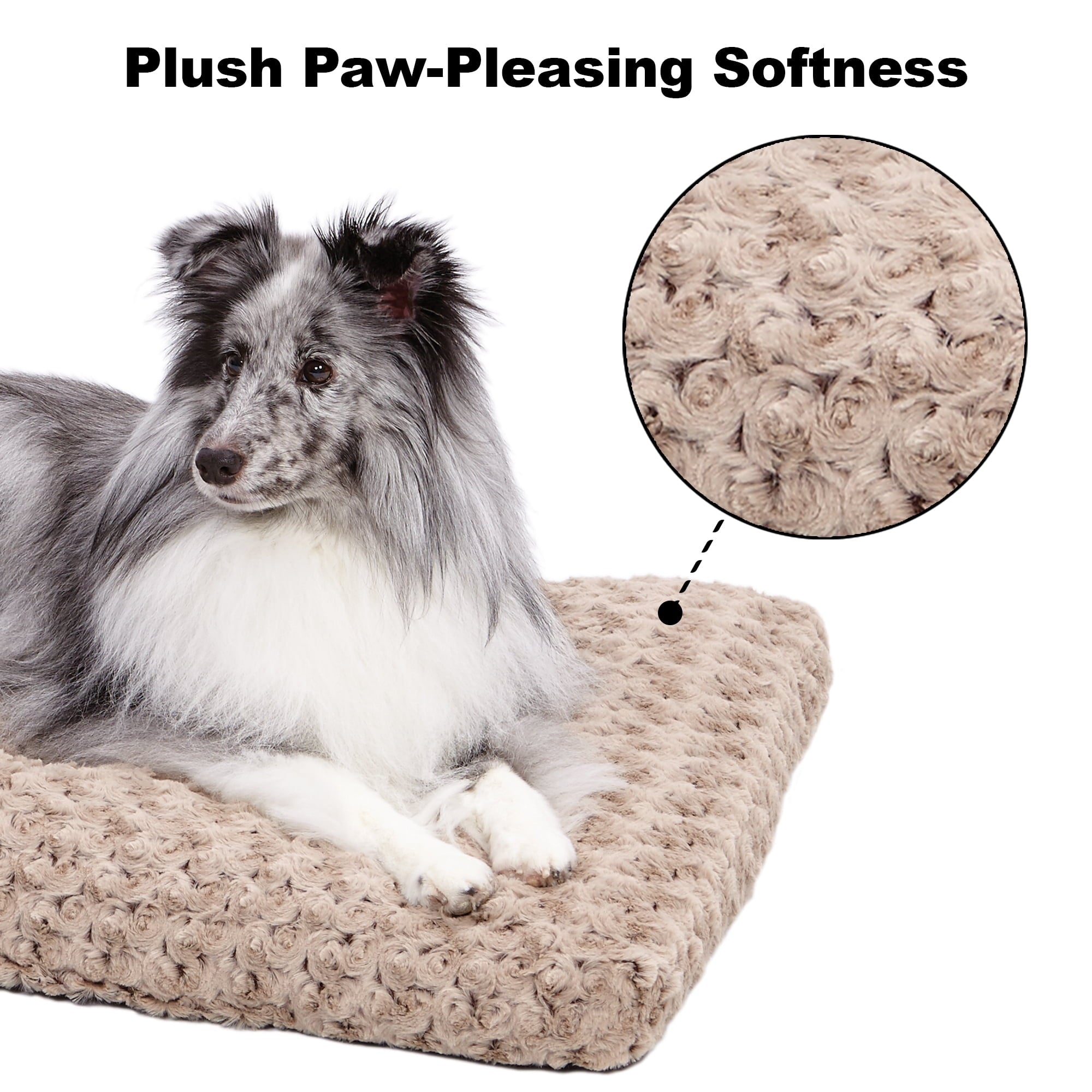 Homes for Pets Quiet Time Dog Bed &amp; Crate Mat, Deluxe Ombre Swirl, 22", Gray