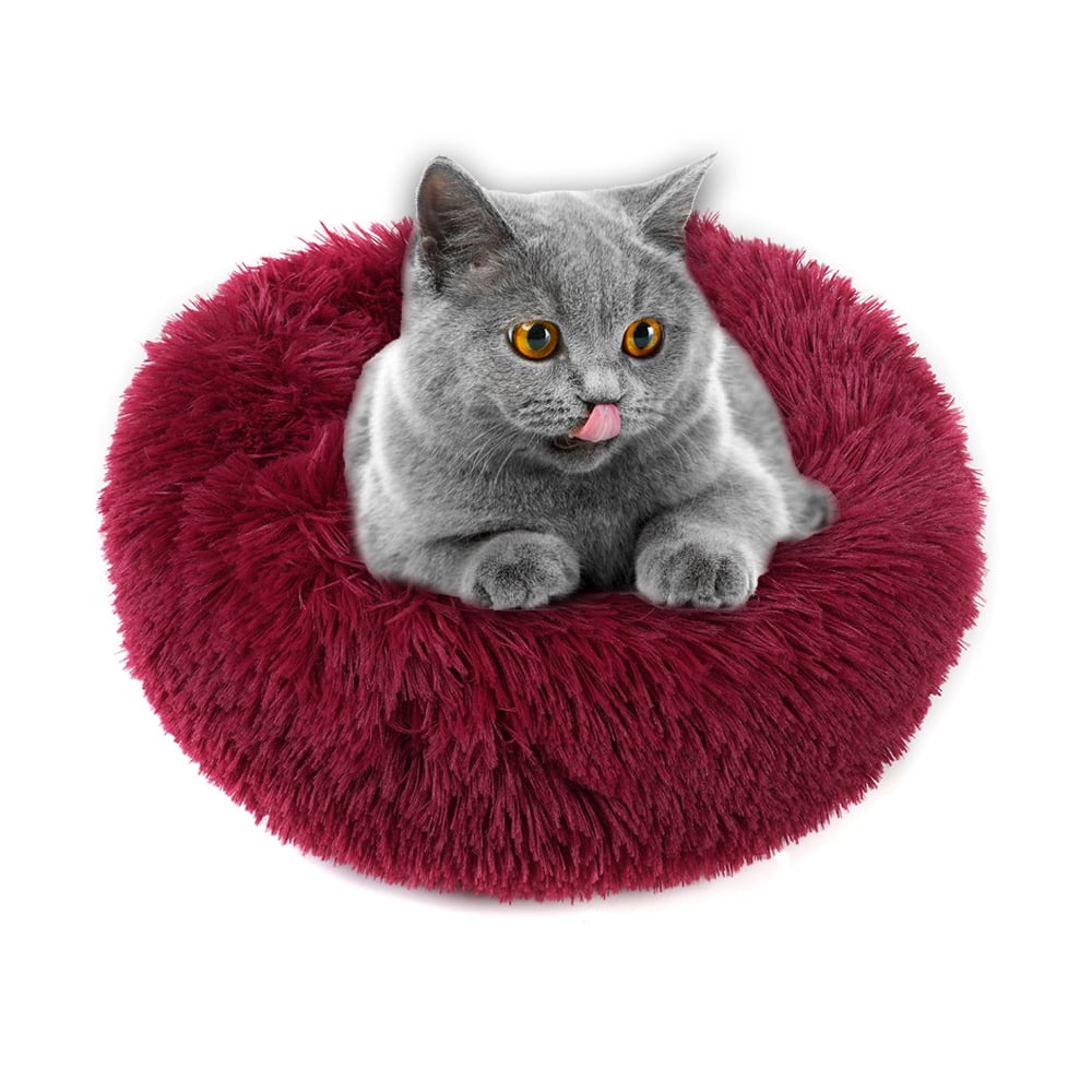 Round Plush Pet Bed for Dogs &amp; Cats, Dog Bed Sleeping Kennel Nest
