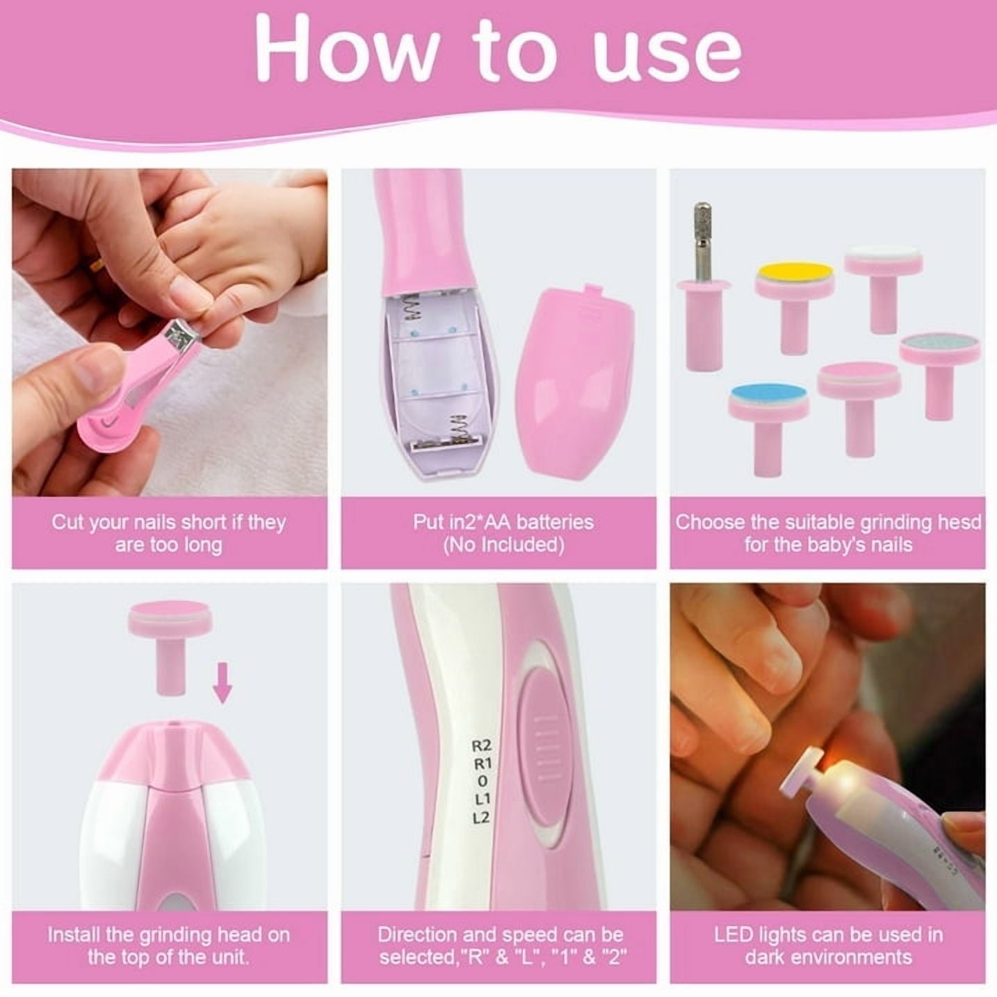 20 in 1 Baby Grooming Kit, Electric Nail File Trimmer Baby Essentials, Newborn Essentials Must Haves Kits with Hair Brush Comb for Newborn Infant Toddlers Baby Boys Girls Kids,Baby Shower Gifts