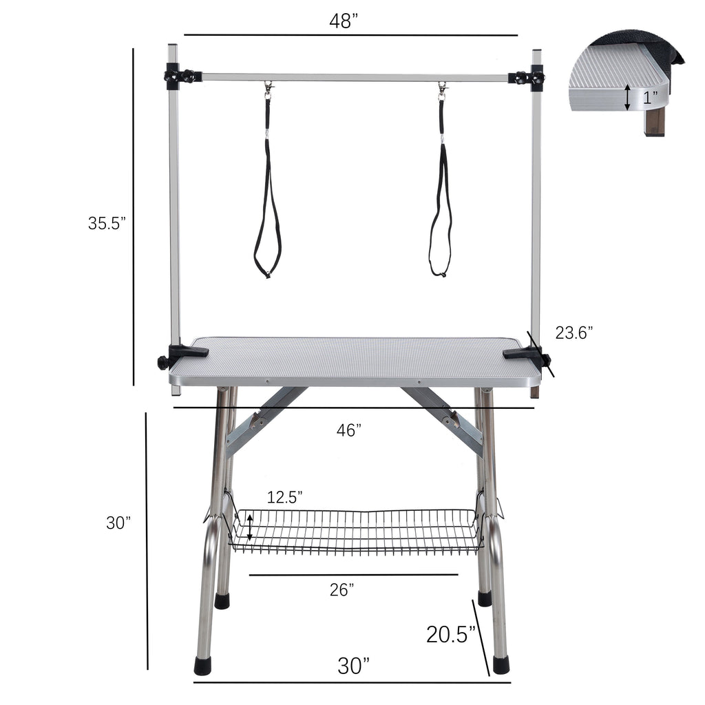 Pet Grooming 36" Dog Pet Grooming Table Adjustable Heavy Duty w/Arm &amp; Noose &amp; Mesh Tray,Dog Grooming