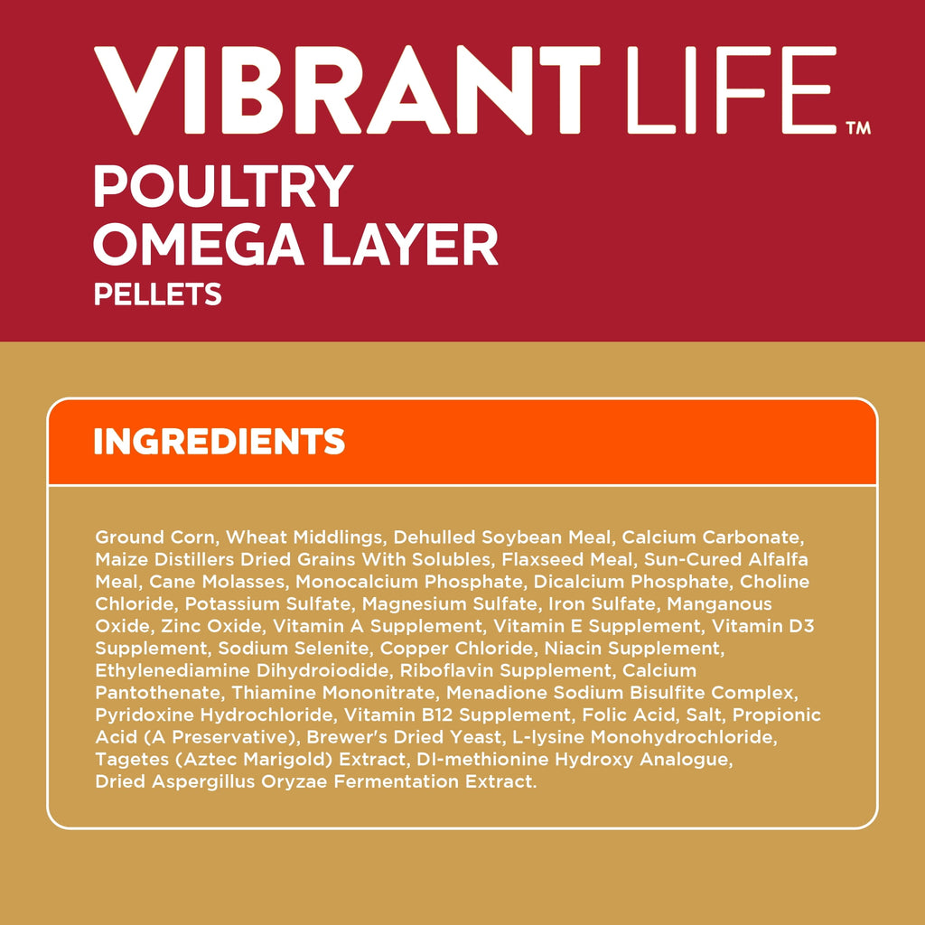 Poultry Omega Layer Pellets, 40 lb Bag