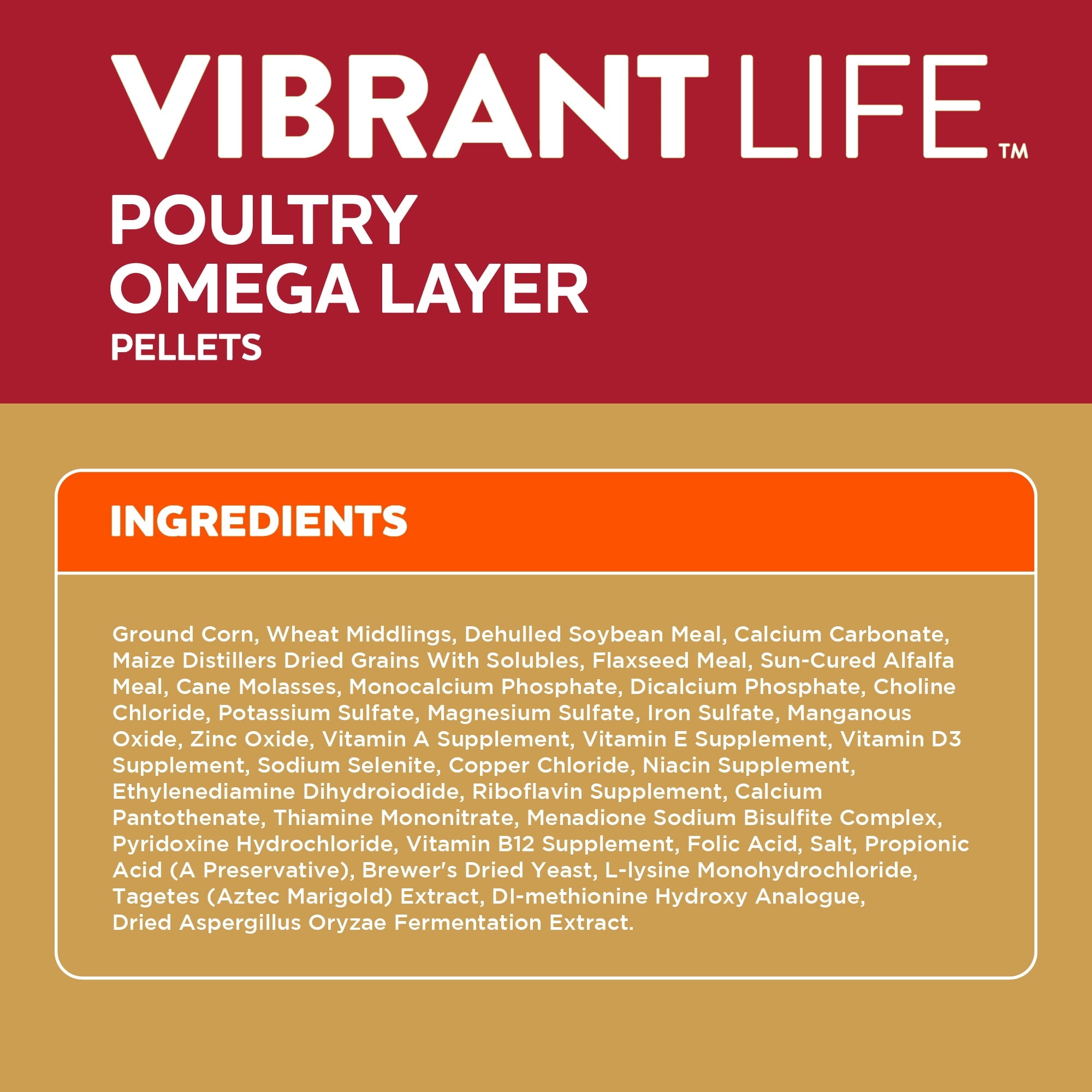 Poultry Omega Layer Pellets, 40 lb Bag