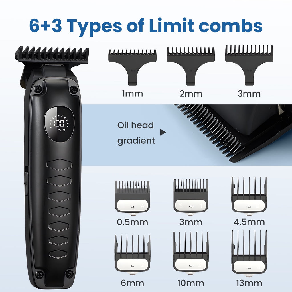 Hair Clippers for Men: Cordless Hair Clipper Trimmer with LED Display - Mens Clippers and Grooming Set, Barber Clippers Set