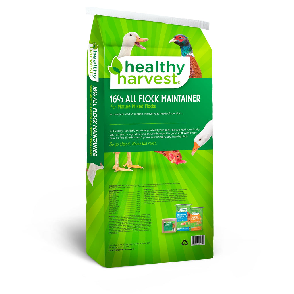16% All Natural Flock Maintainer Pellets for Feeding Mixed Flocks of Poultry, 40 lb