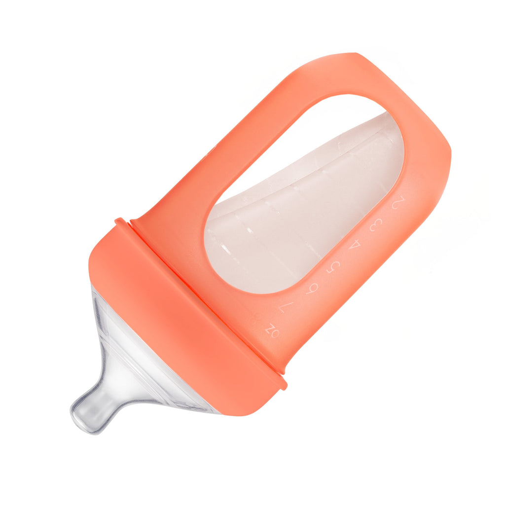 NURSH Silicone Pouch Baby Bottles – Stage 2 Medium Flow – 8oz – Marble (3pk)