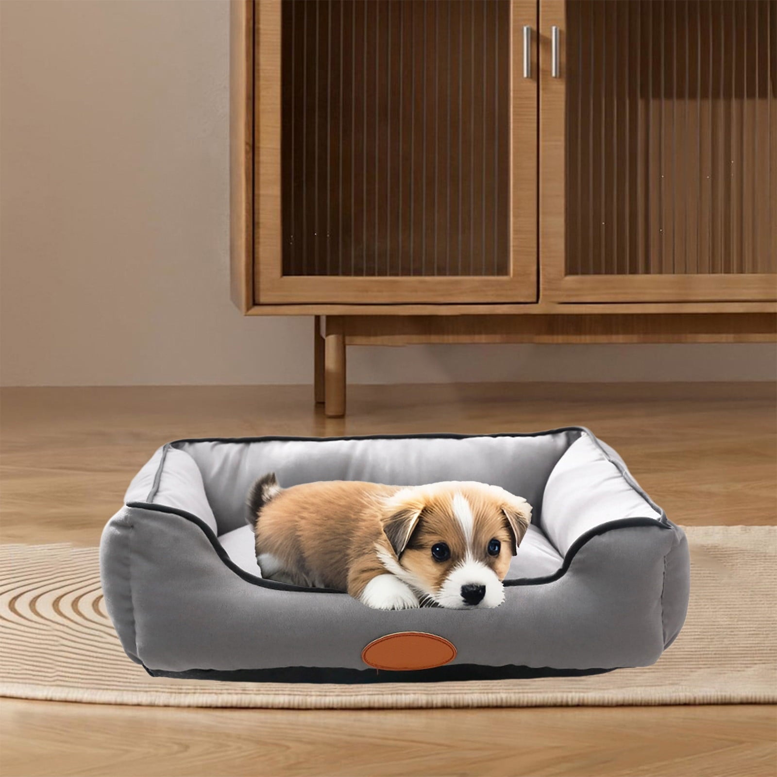 Dog Bed for Large Medium Small Dogs, Rectangle Washable Sleeping Puppy Bed, Cat Beds for Indoor Cats, Pet Sofa Bed, Anti-Slip Bottom