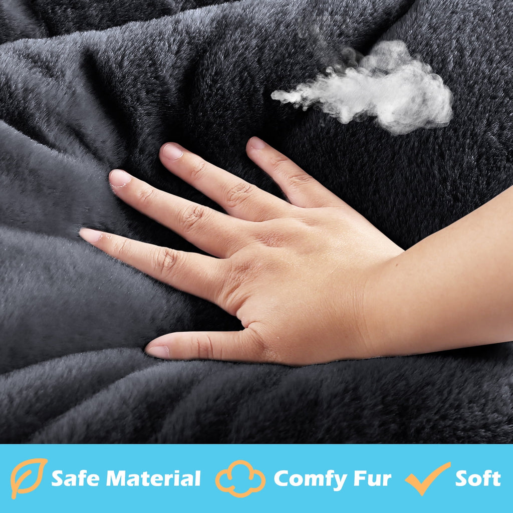 Plush Washable Dog Bed Ultra Dog Crate Mat Kennel Pad Anti-Slip Pet Sleeping Bed for Small Medium Large Dogs,Gray 36" x 23"