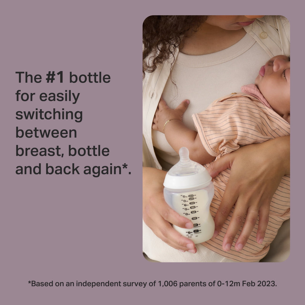 Natural Start Baby Bottle, 11oz, Medium-Flow and Thicker Feed Breast-Like Nipple, Valve, 1 Pack