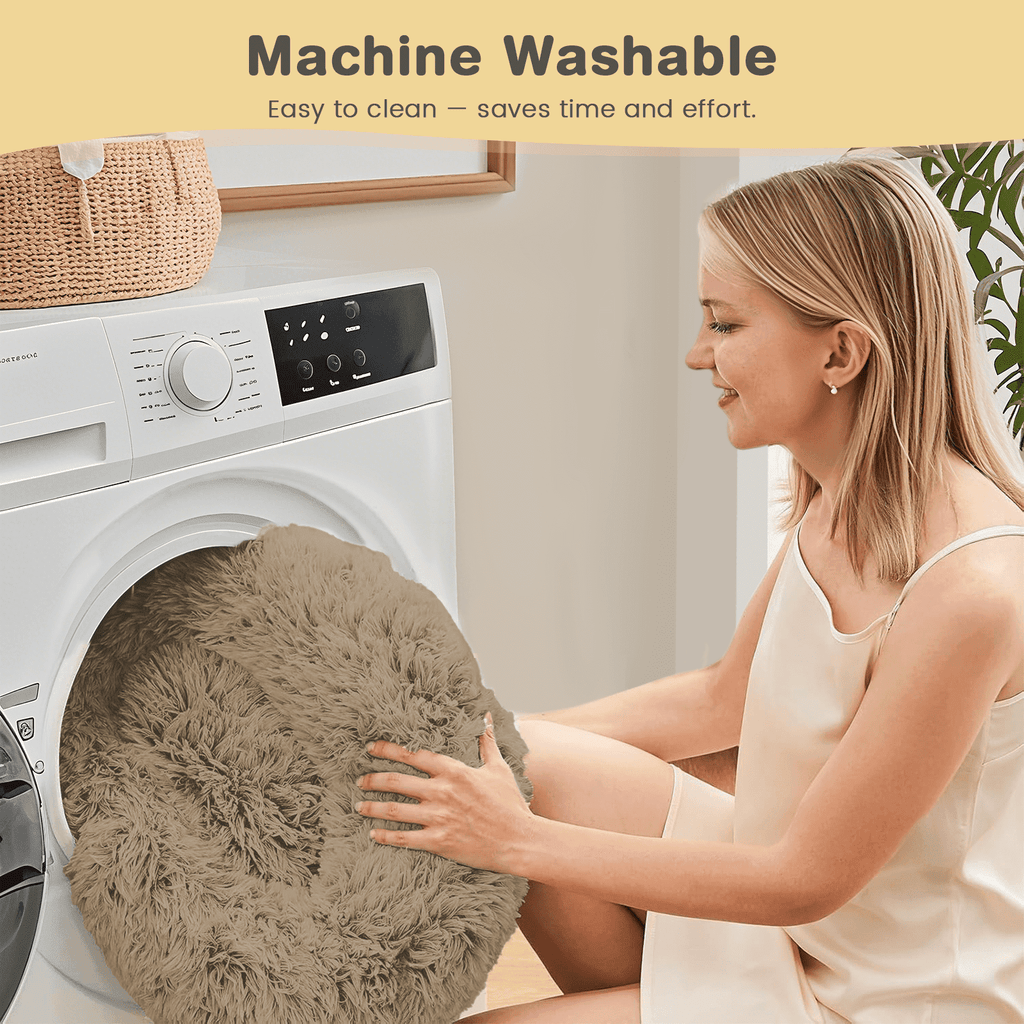 20 Inch Donut Dog Bed for Small Dogs, Round Pet Bed, Washable Dog Bed for Small Medium Dogs and Cats