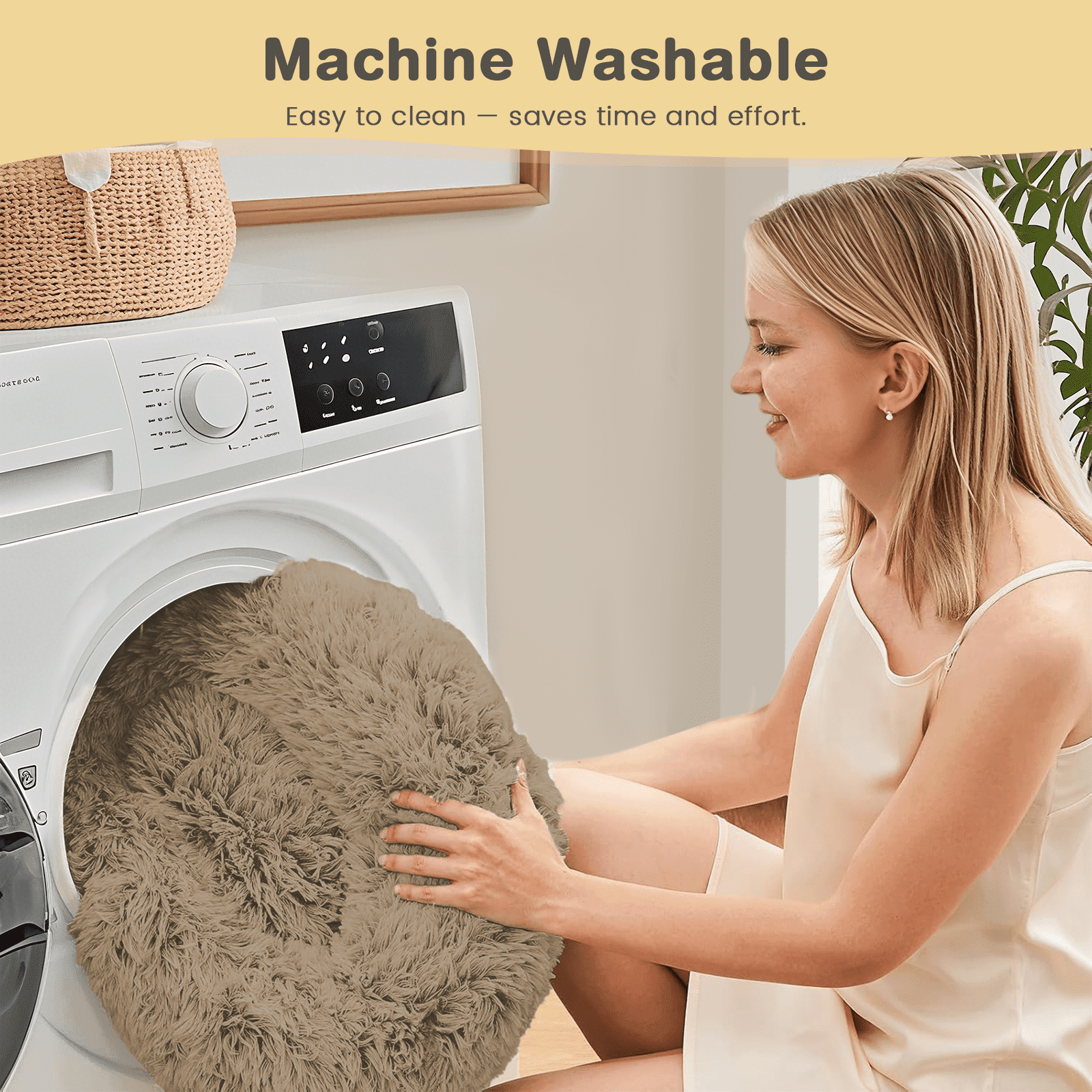 20 Inch Donut Dog Bed for Small Dogs, Round Pet Bed, Washable Dog Bed for Small Medium Dogs and Cats