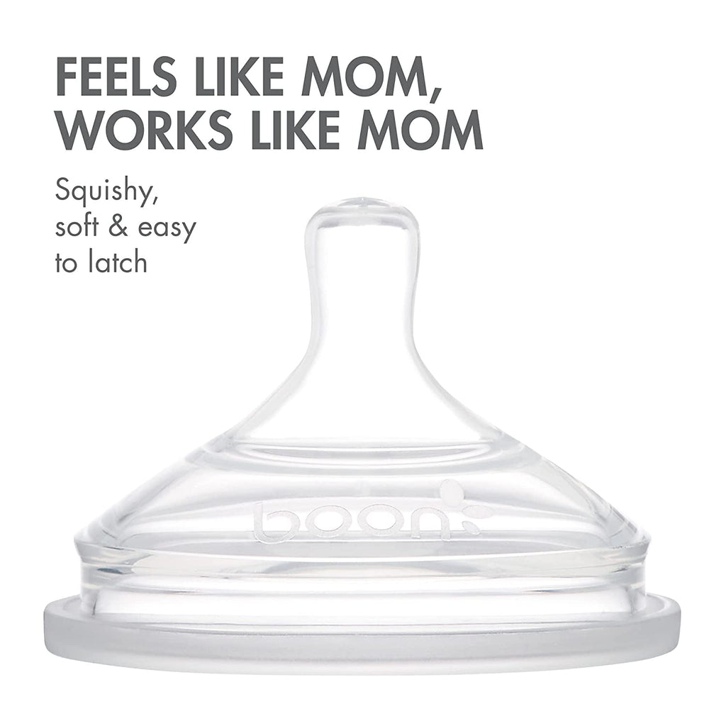 NURSH Silicone Pouch Baby Bottles – Stage 2 Medium Flow – 8oz – Marble (3pk)
