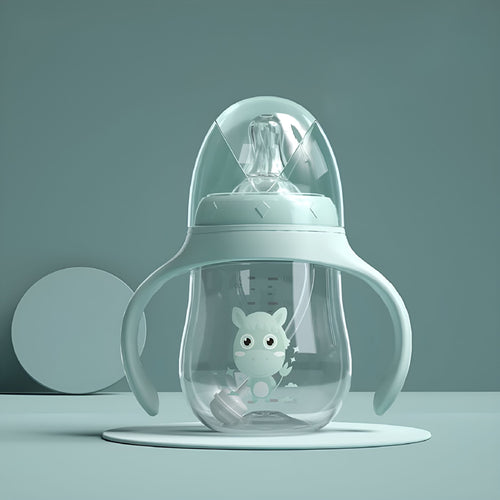 ACDANC 1Pc Handheld Baby Bottle 0-6 Month Newborn Self-Feeding Cups Training Infant Juice Milk Drinking with Spout Travel Gifts 180ML, Green