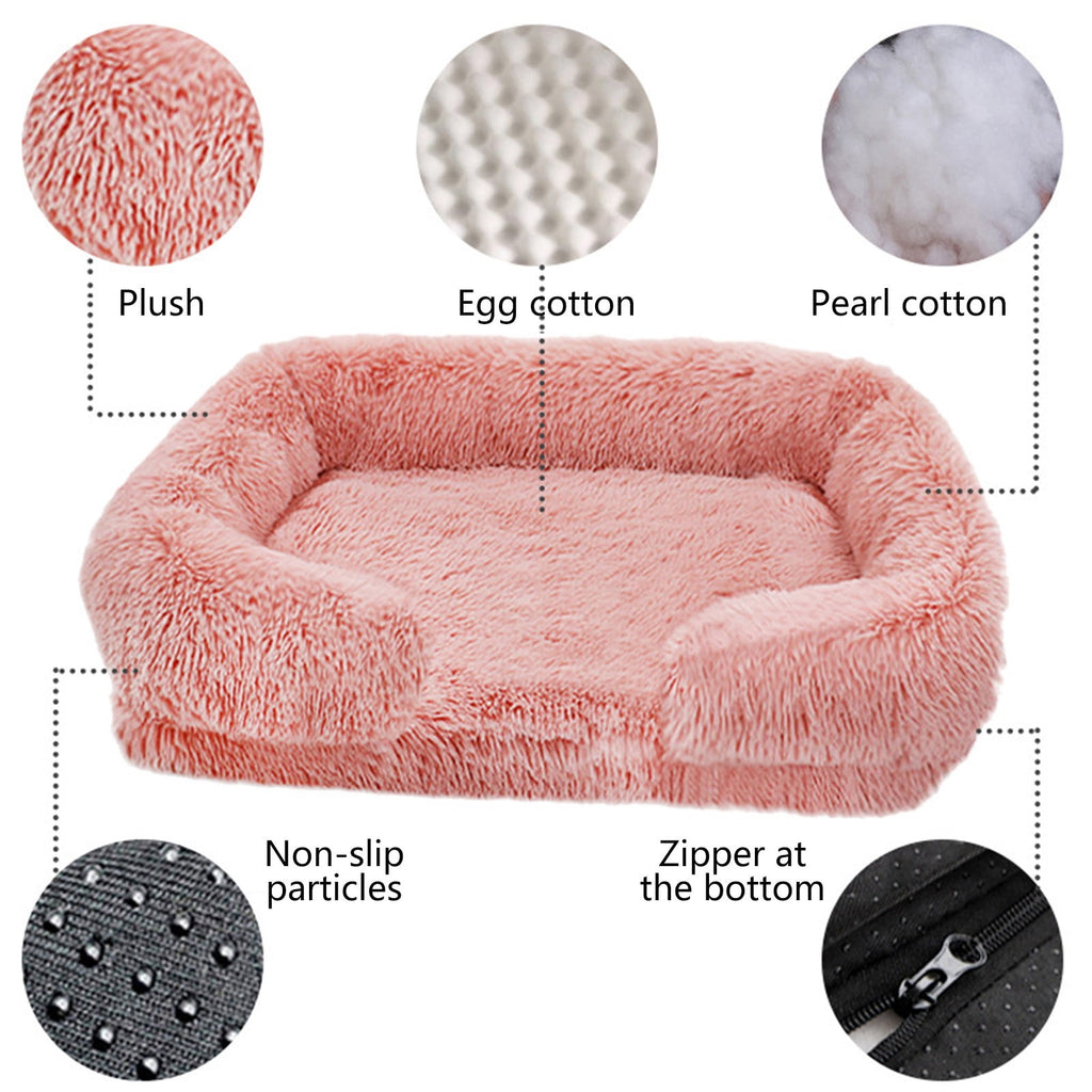 Pet Bed Dog Cat Cuddler Bed Faux Fur Warming Cushion For Small Medium Dogs And Cats Indoor Use