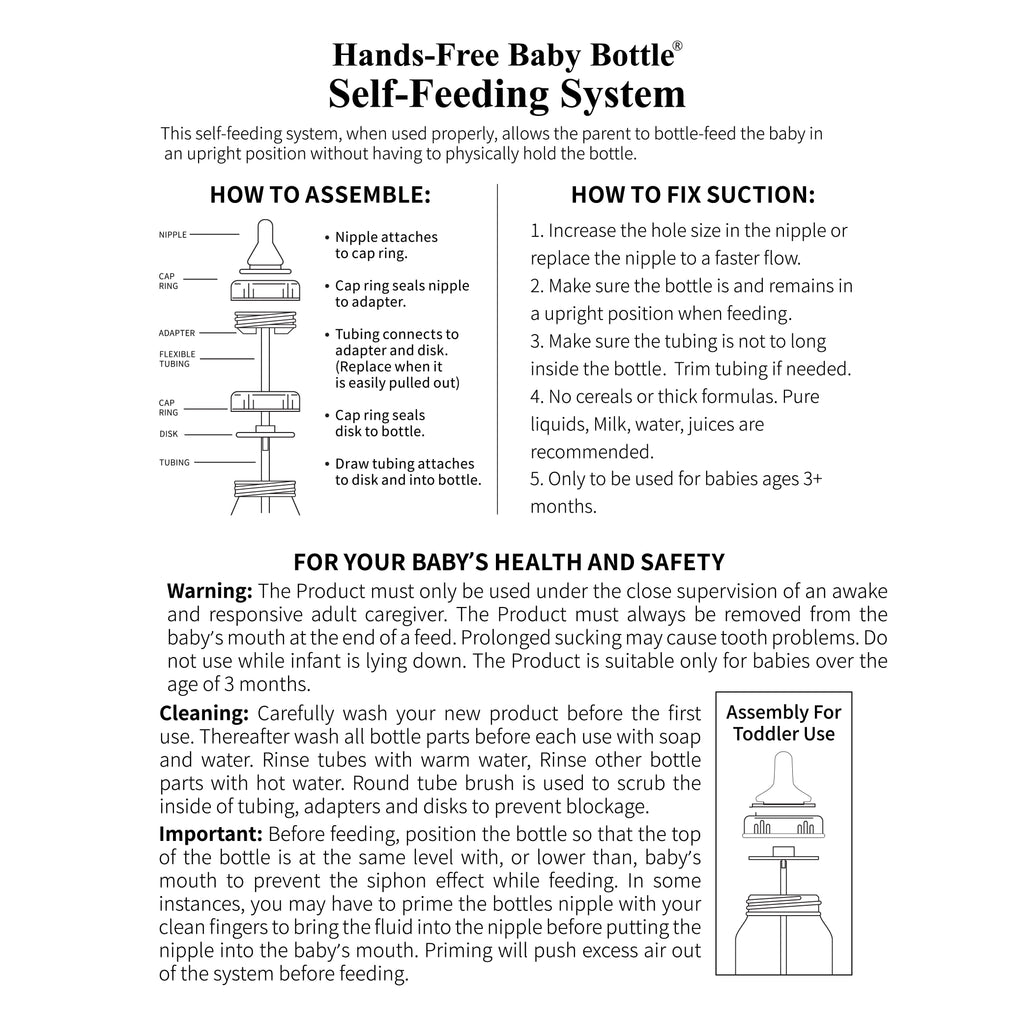 Hands-Free Baby Bottle - Self Feeding Baby Bottle System 9 oz (2 Pack - Dinosaur)