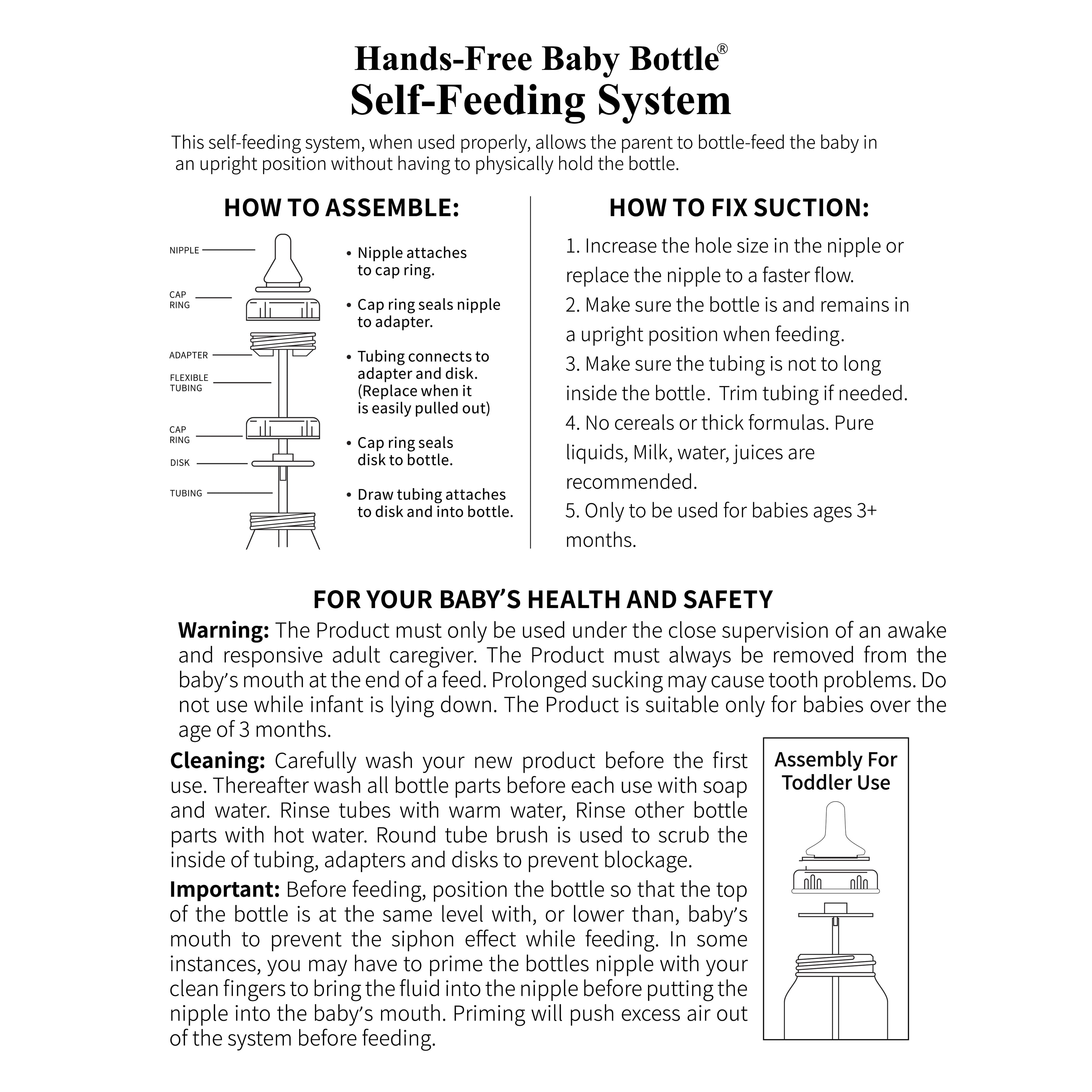 Hands-Free Baby Bottle - Self Feeding Baby Bottle System 9 oz (2 Pack - Dinosaur)