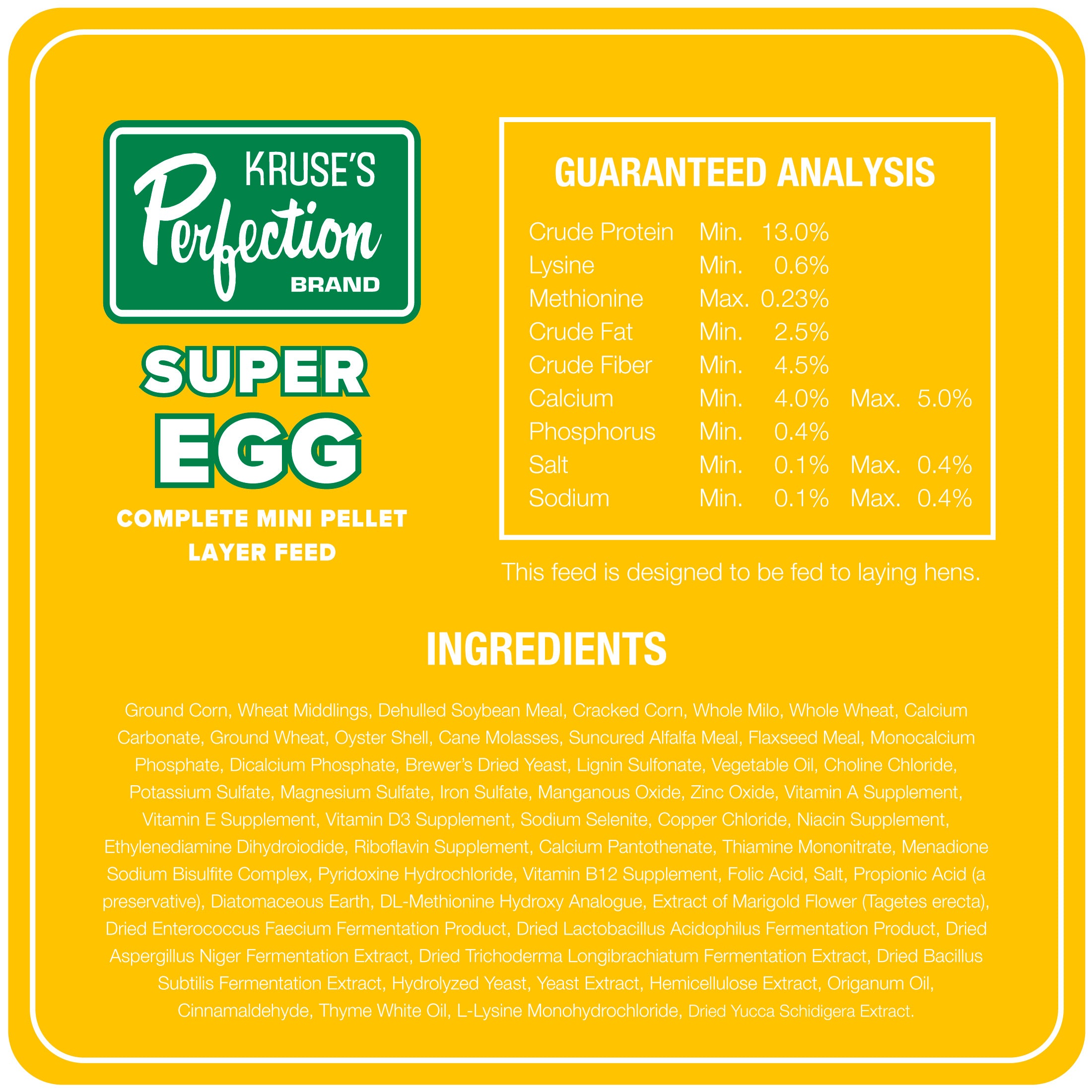 Brand Super Egg Poultry Feed 40 lb Pellet with Yucca for Laying Hens