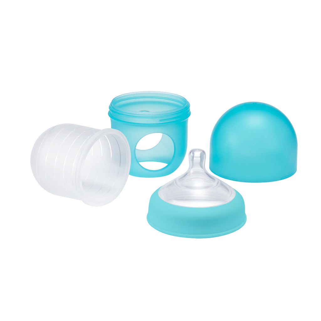 Nursh Silicone Pouch Baby Bottle, Air-Free Feeding, Pink Multi Pack 4 Oz 3 Pk