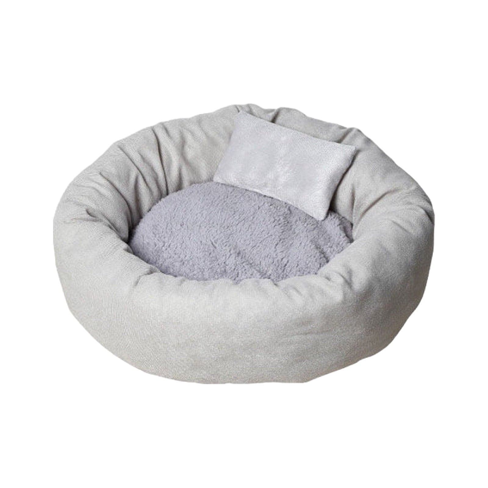 Cat Beds with Pillow for Small Medium Dogs and Cats, Round Dog Puppy Cuddler Bed, Washable Plush Pet Bed Thickened Dog Kennel Mat for Puppy Sleeping, M 45CM
