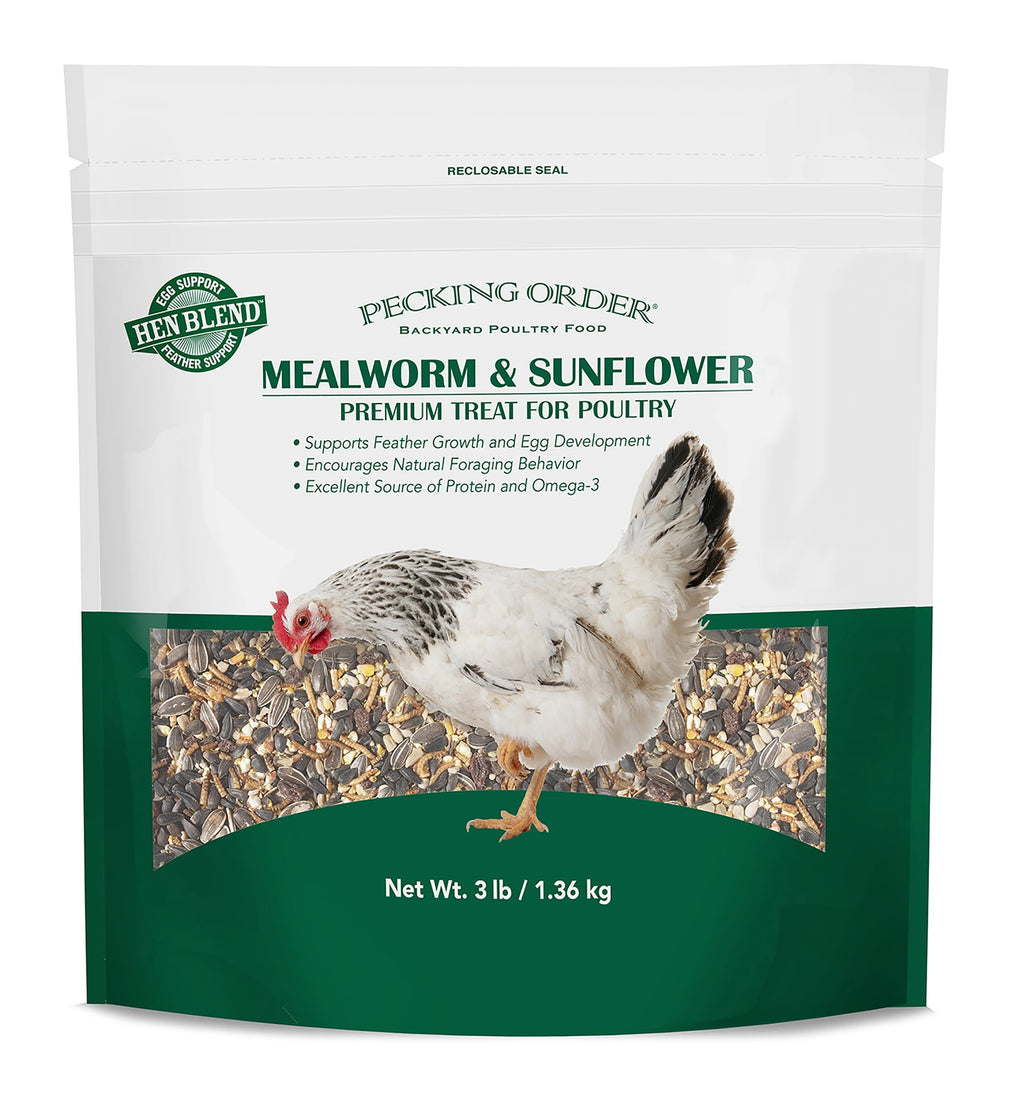 Red River Commodities Pecking Order Mealworm &amp; Sunflower Chicken Treat; 3 lb. Bag