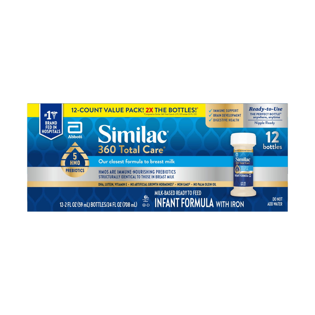 360 Total Care Ready-to-Feed Baby Formula, 2-fl-oz Bottle, Pack of 12