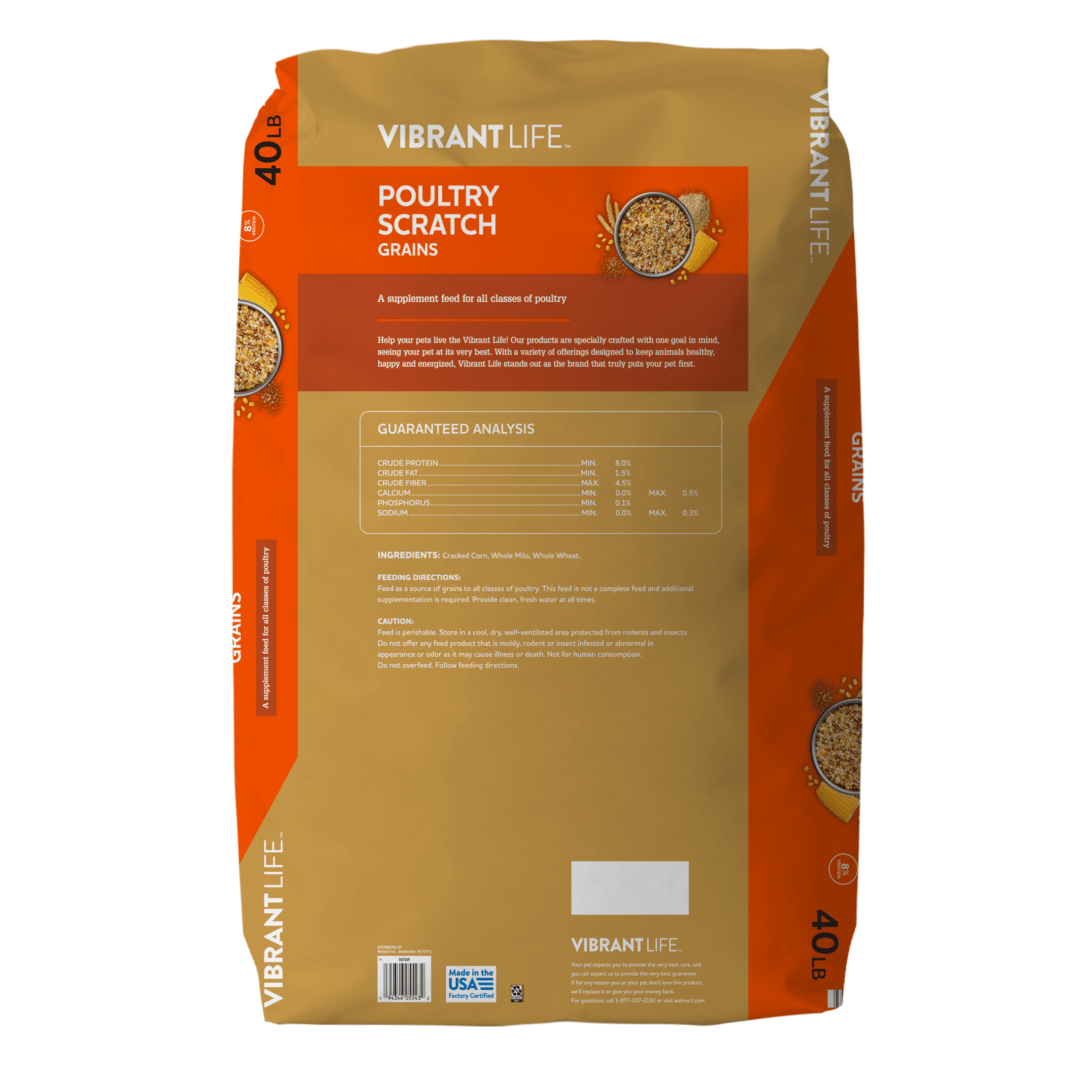 Poultry Scratch Grains, 40 lb Bag