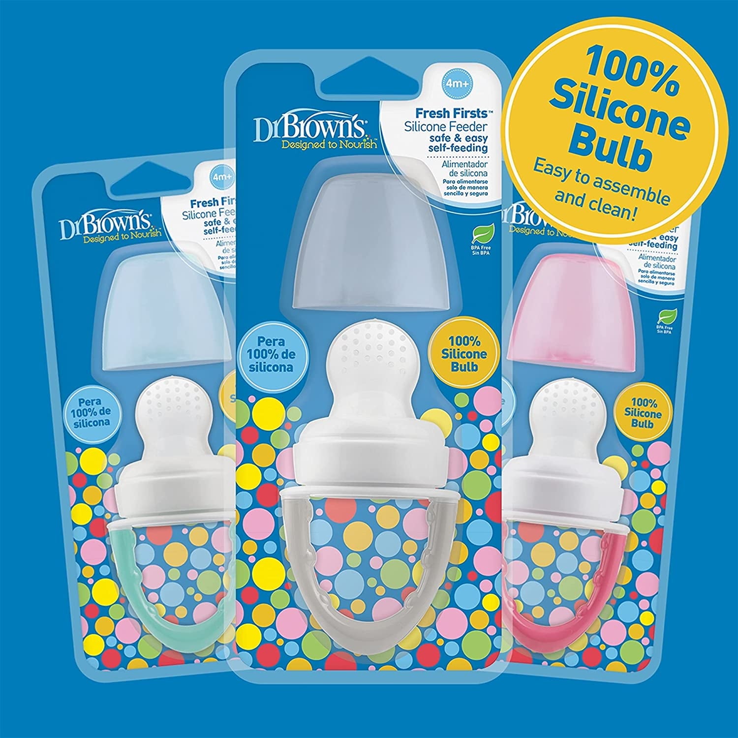 Designed to Nourish, Fresh Firsts Silicone Feeder, Solid Food Feeding, Mint, 1 Pack