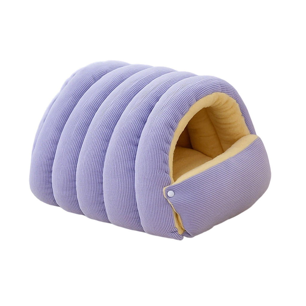Winter Small Pet Bed - Washable Semi-Enclosed Cat/Dog Bed, Dual-Purpose (Open/Closed), Wear-Resistant Cloth, Fits Pets Under 5 lbs, Green, Compact 18.9x11.8x7.87in