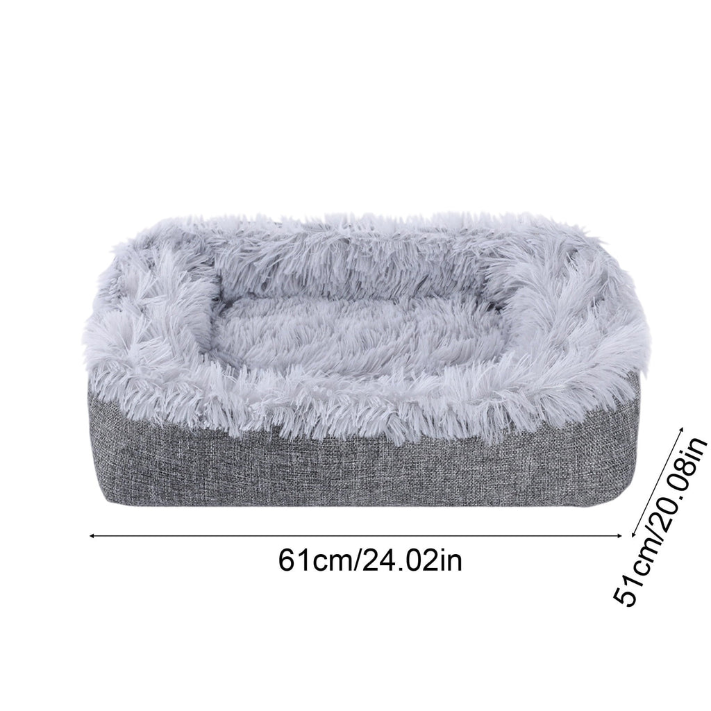 Large Pet Bed for Cat or Dog, Rectangle, 24x20 Inch(Beige)