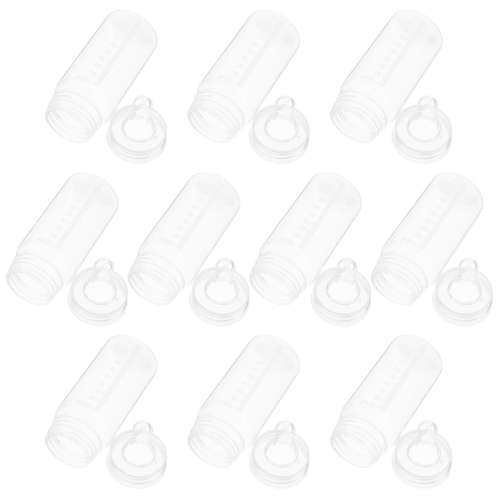 WHAMVOX 10pcs 100ml Disposable Baby Bottles With Scale For Newborns Feeding Clear Milk Bottle Ideal For Travel Breastmilk Storage And Feeding