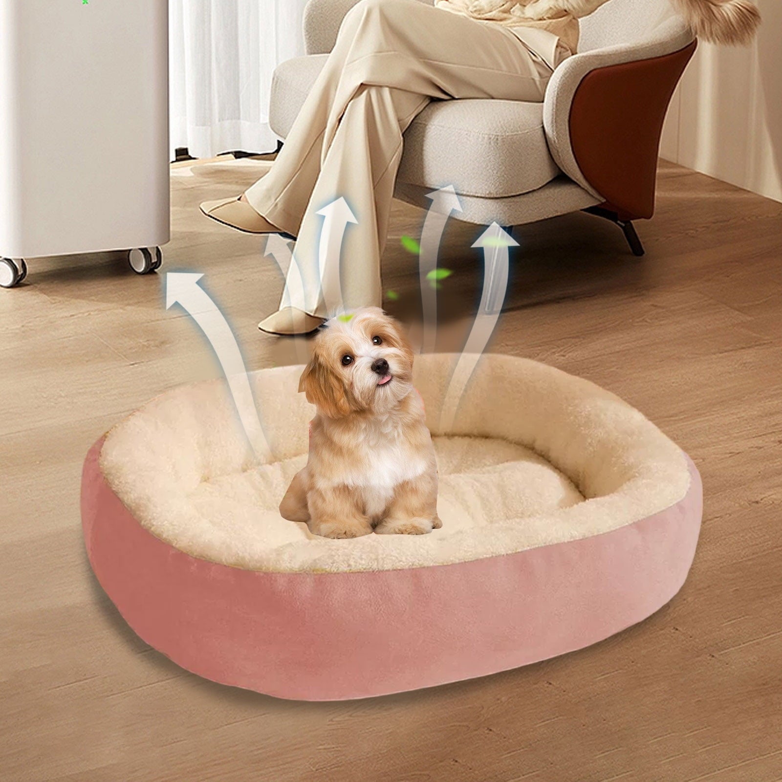 Oval Pet Bed Bed Fleece Warmth Pet Pad for Cat &amp; Small Dog