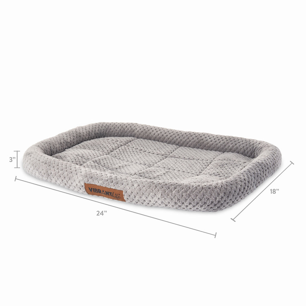 Luxe Crate Mat Pet Bed, Gray, 24 Inches