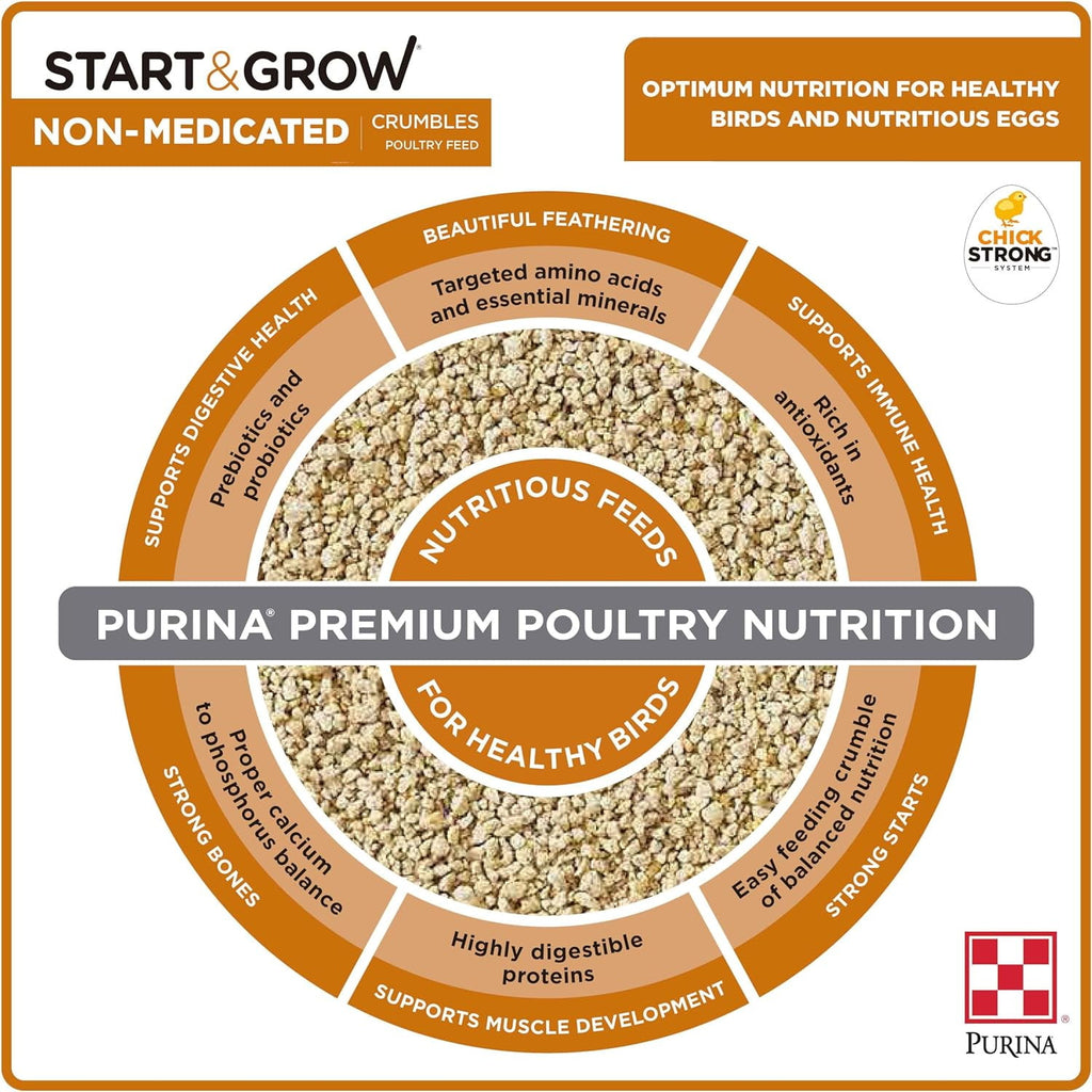 Start &amp; Grow Non-Medicated Chick Feed Crumbles, Chick Starter Feed, Baby Chick Food, 5 lbs
