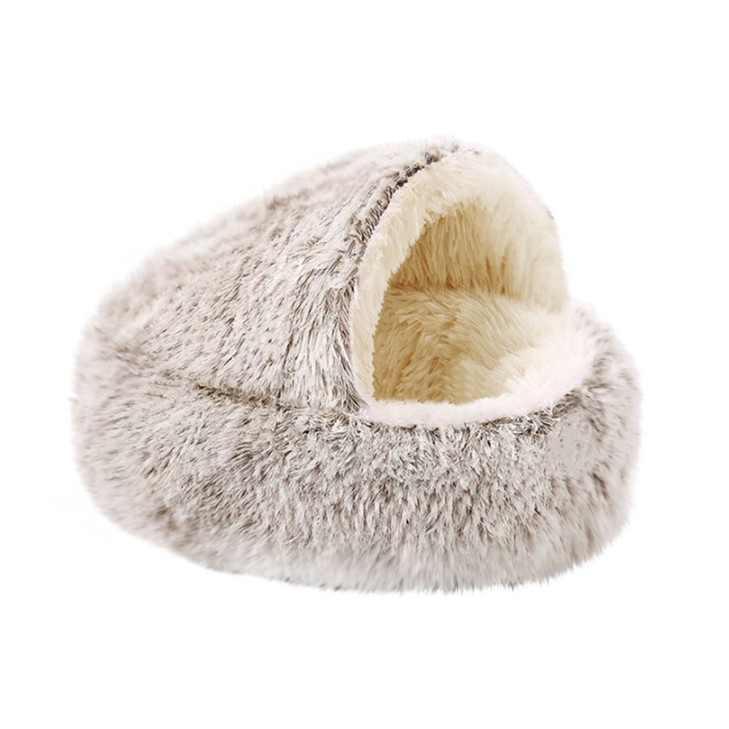 Washable Cat Bed &amp; Dog Bed, Semi-closed Bed for Small Medium Large Pets, Plush Cotton No Deformation Pet Bed on Clearance, Multipleon (11"x 11"x 10", Gray)