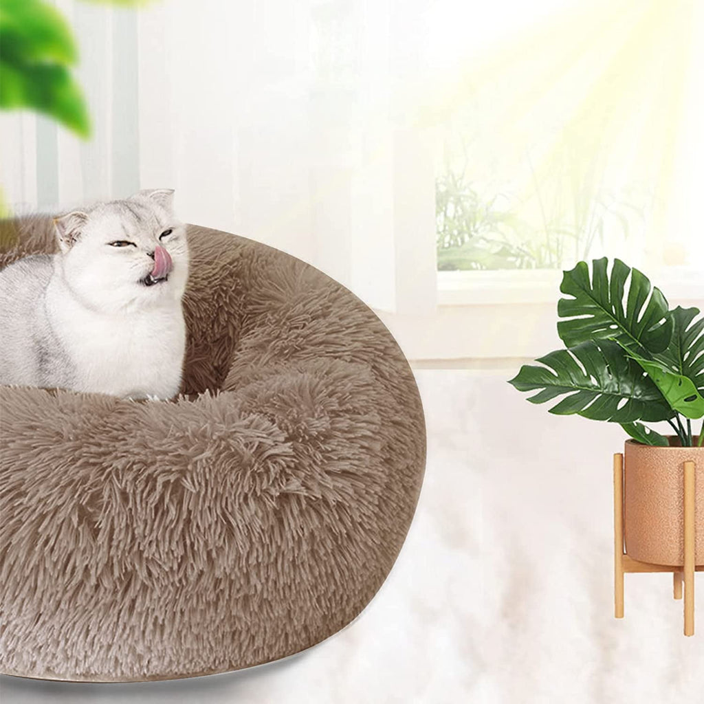 Dog Bed &amp; Cat Bed, Puppy Bed Warming Round Pet Bed, Donut Bed