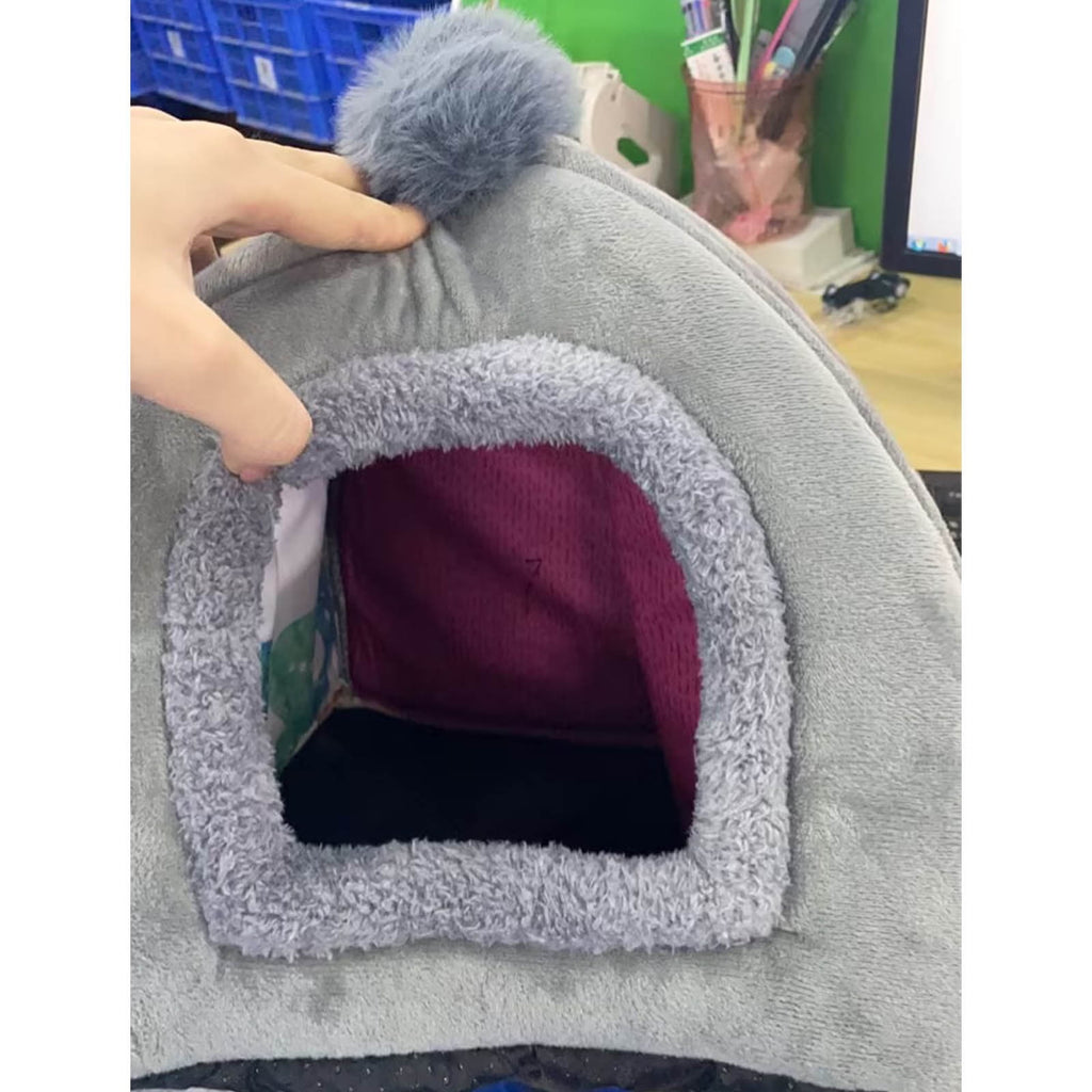 Washable Cat Bed &amp; Dog Bed, Semi-closed Bed for Small Medium Large Pets, Plush Cotton No Deformation Pet Bed on Clearance, Multipleon (11"x 11"x 10", Gray)
