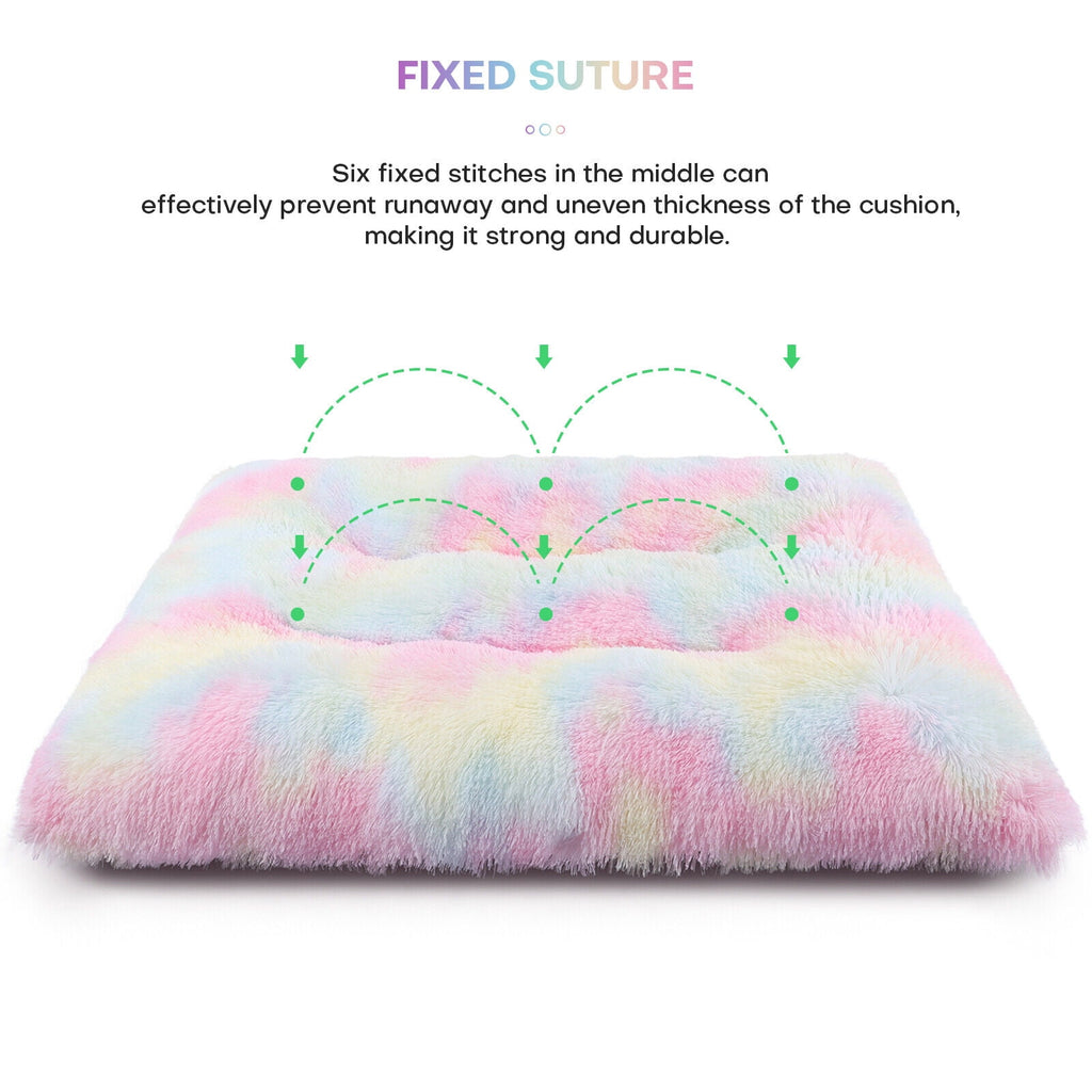 Plush Pet Bed for Dogs &amp; Cats Dog Crate Mat Mattress Pillow Bolster