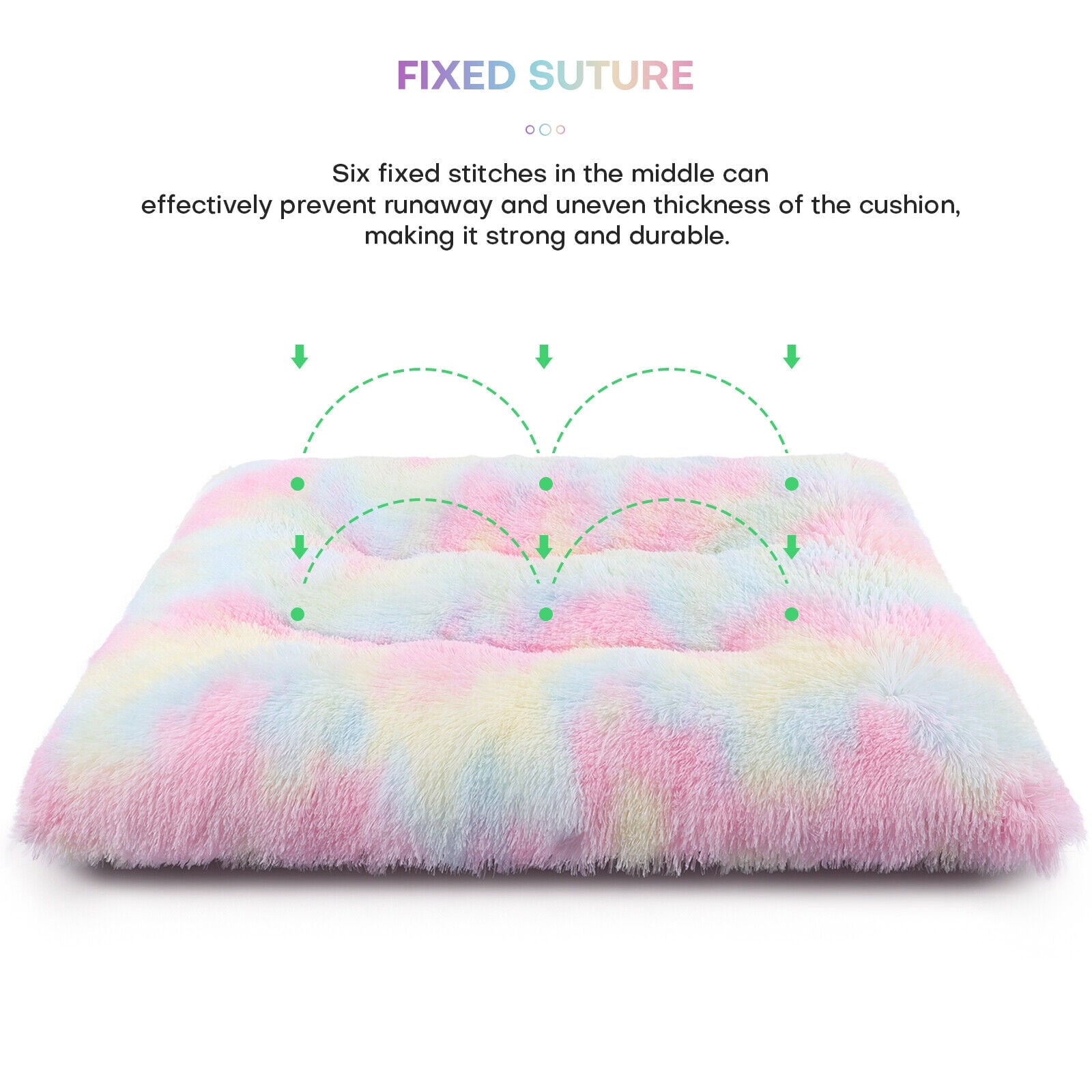 Plush Pet Bed for Dogs &amp; Cats Dog Crate Mat Mattress Pillow Bolster