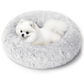 20 Inch Donut Dog Bed for Small Dogs, Round Pet Bed, Washable Dog Bed for Small Medium Dogs and Cats