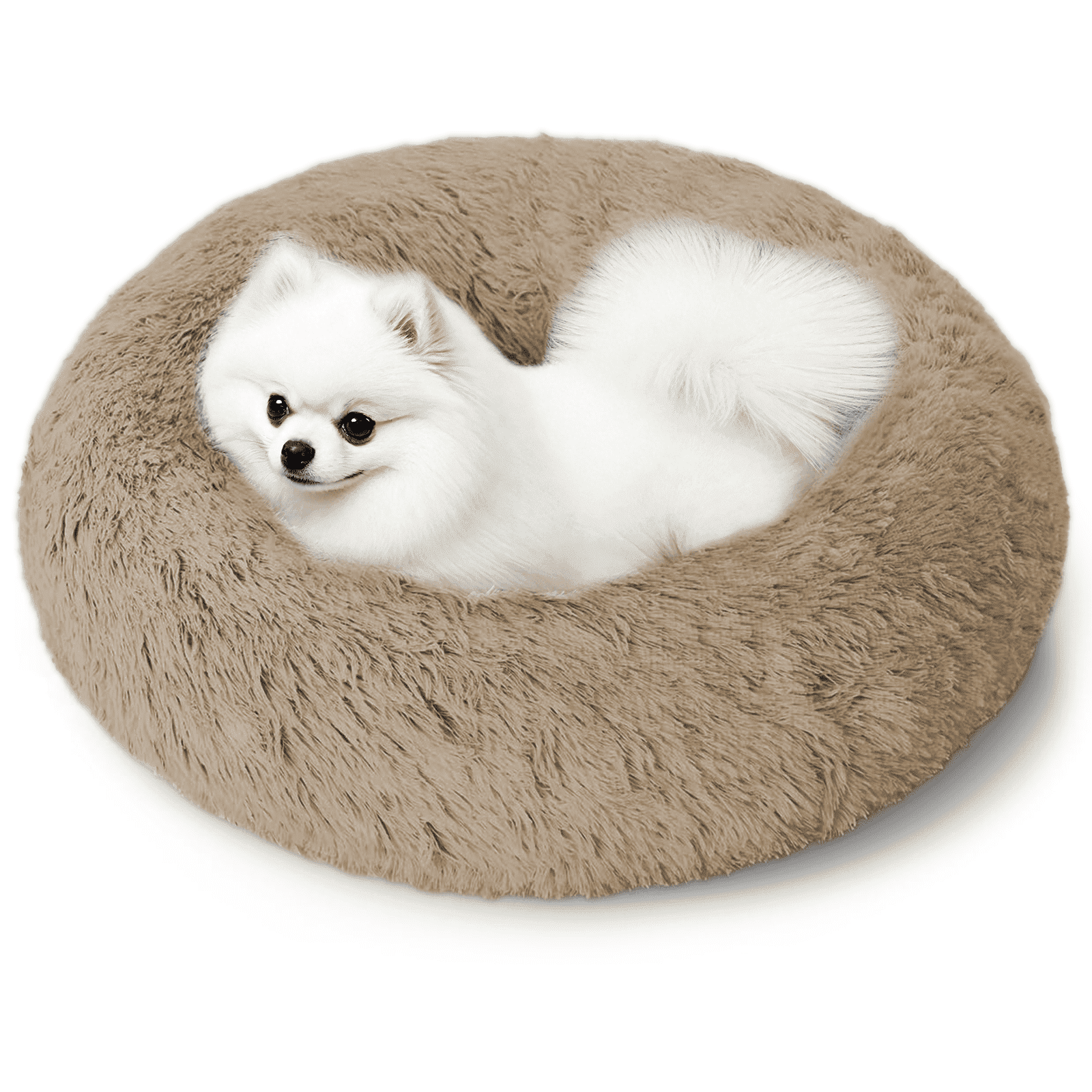 20 Inch Donut Dog Bed for Small Dogs, Round Pet Bed, Washable Dog Bed for Small Medium Dogs and Cats
