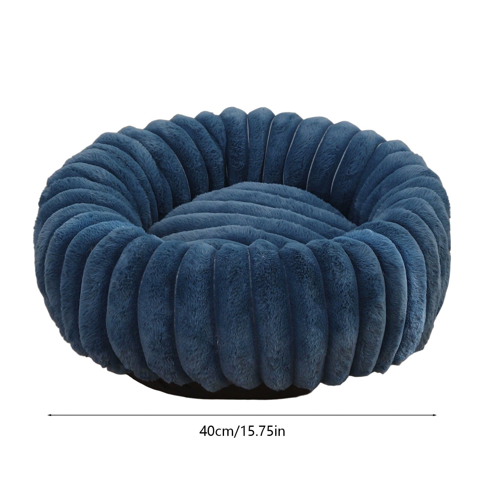 High Pile Plush Round Pet Bed Kennel Mat Extra Dog Cat Bed with Raised Edge for Small Medium Pets