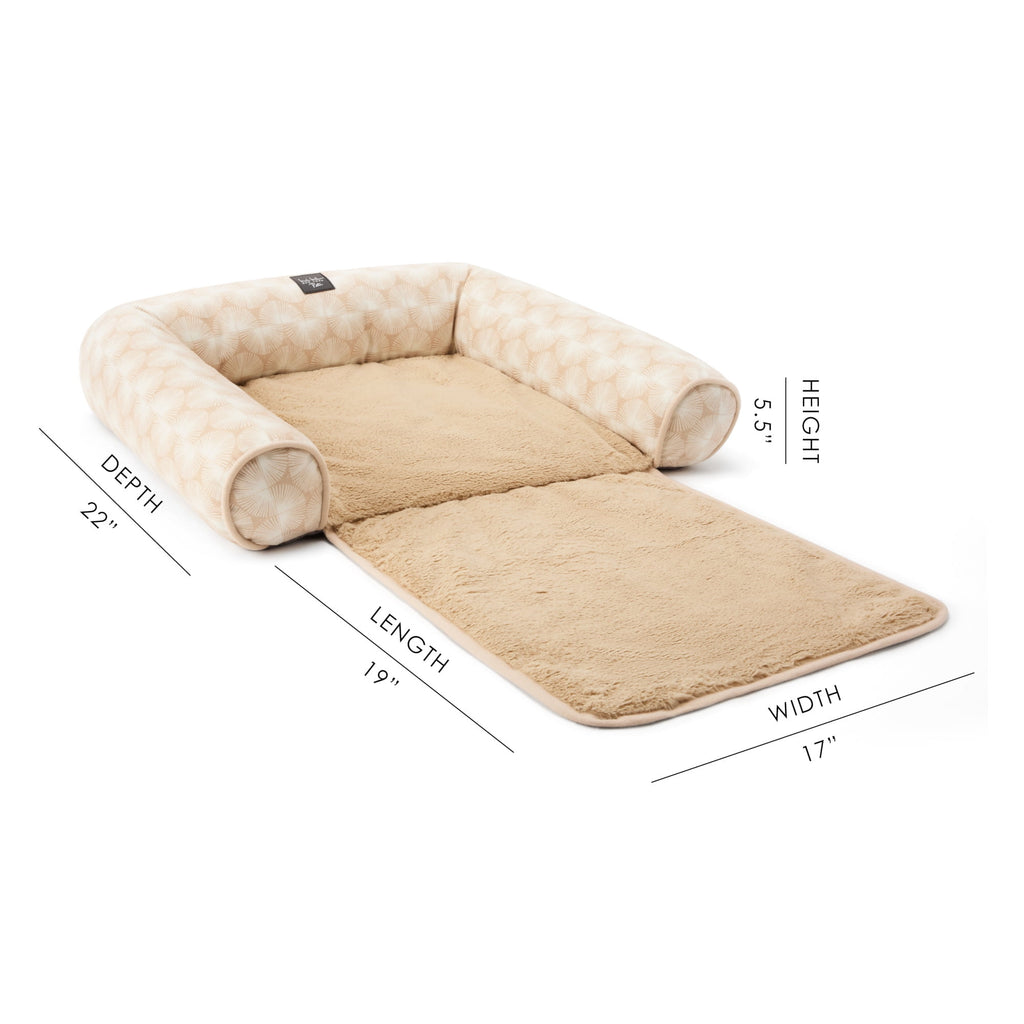 NEW YORK PET Kendall Fluted Geo Couch Protector Pet Bed, &amp; , Water Repellent, Bottom, , Blue, Large 40"x23"x4"