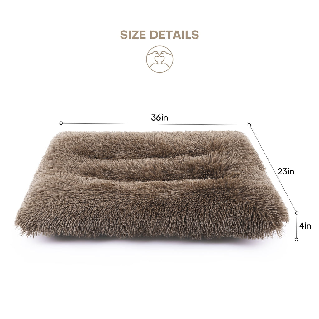 Plush Pet Bed for Dogs &amp; Cats Dog Crate Mat Mattress Pillow Bolster