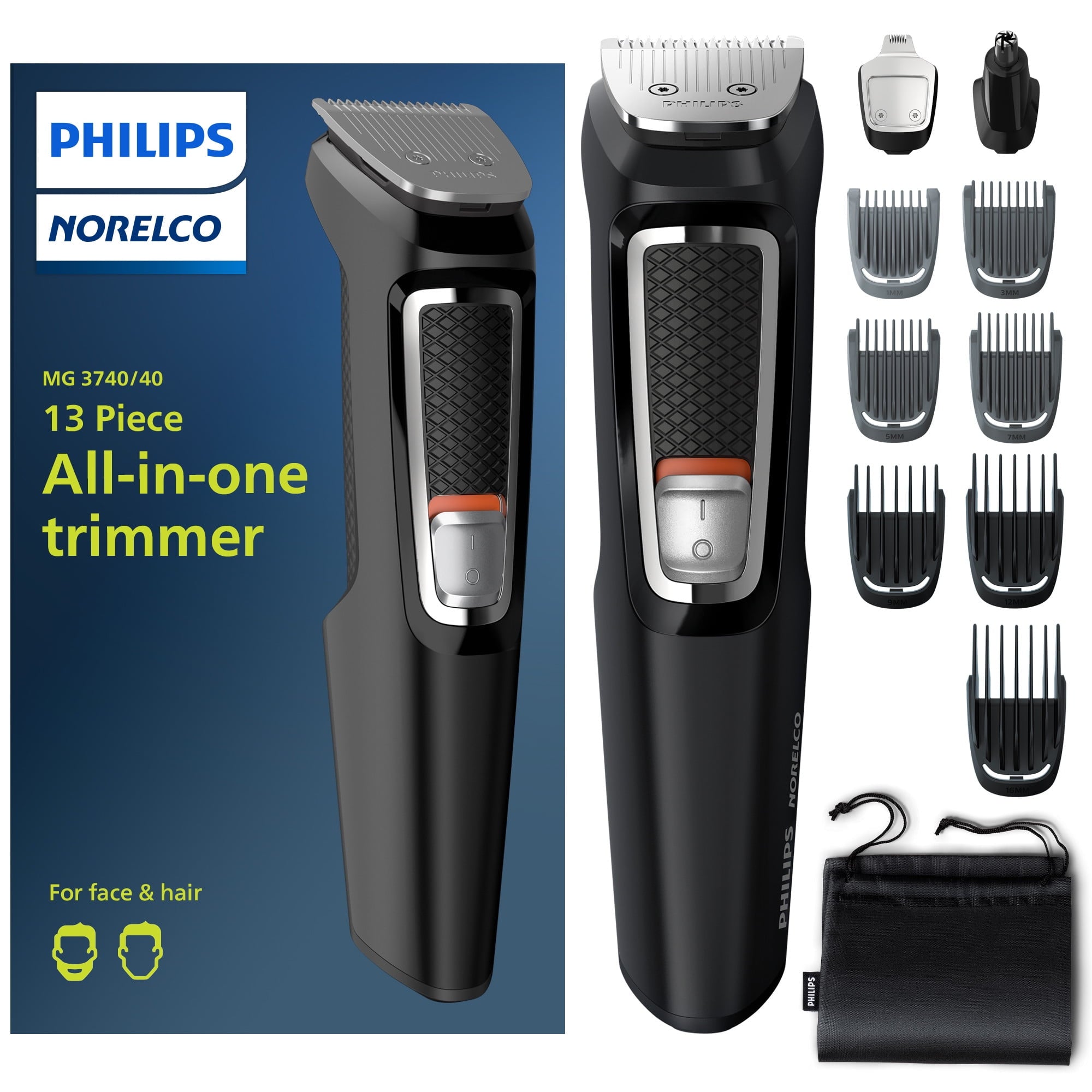 Multi-groomer Series 3000, Powered Electric Trimmer MG3740/40, 1 Each - 13 Pieces