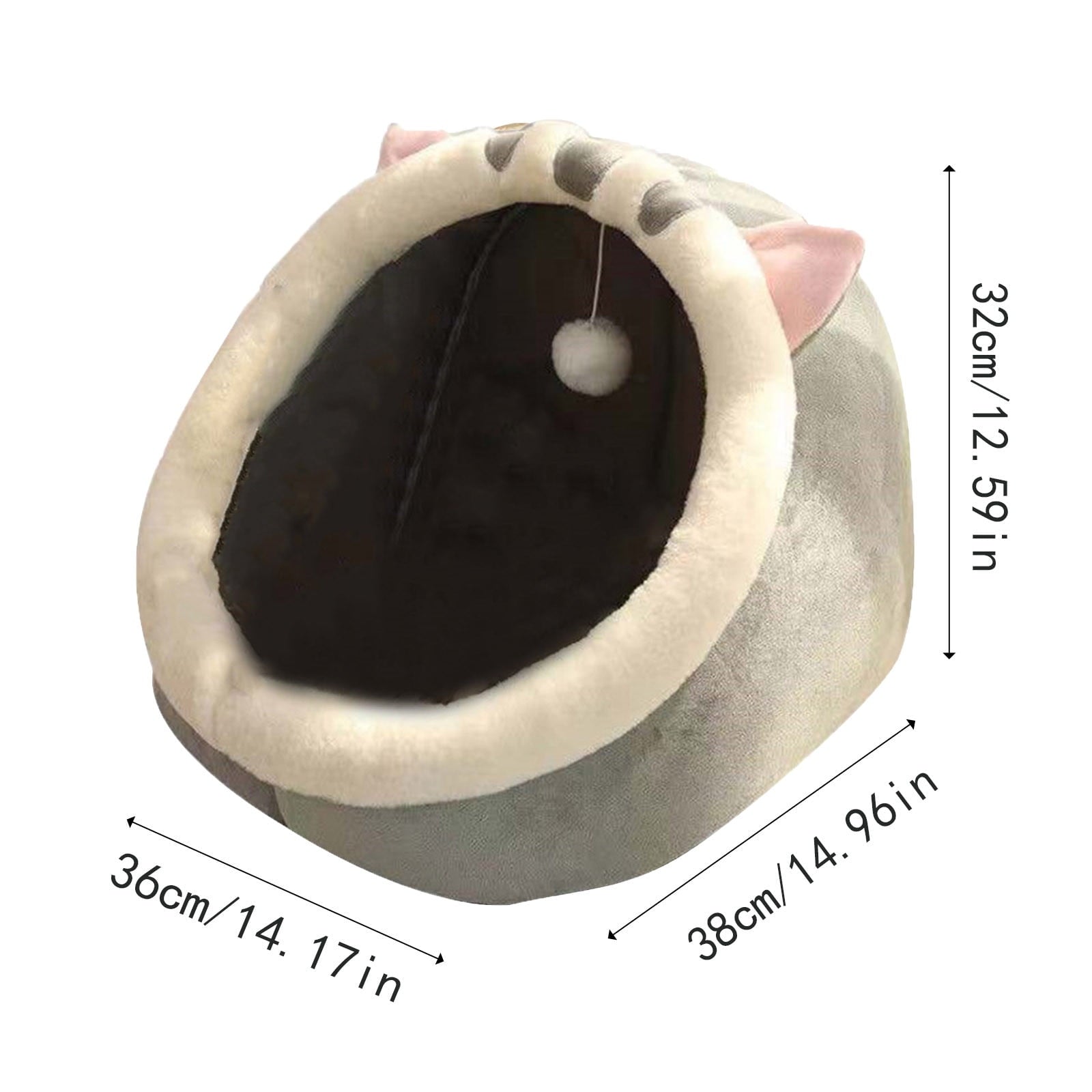 Washable Cat Bed &amp; Dog Bed, Semi-closed Bed for Small Medium Large Pets, Plush Cotton No Deformation Pet Bed on Clearance, Multipleon (11"x 11"x 10", Gray)