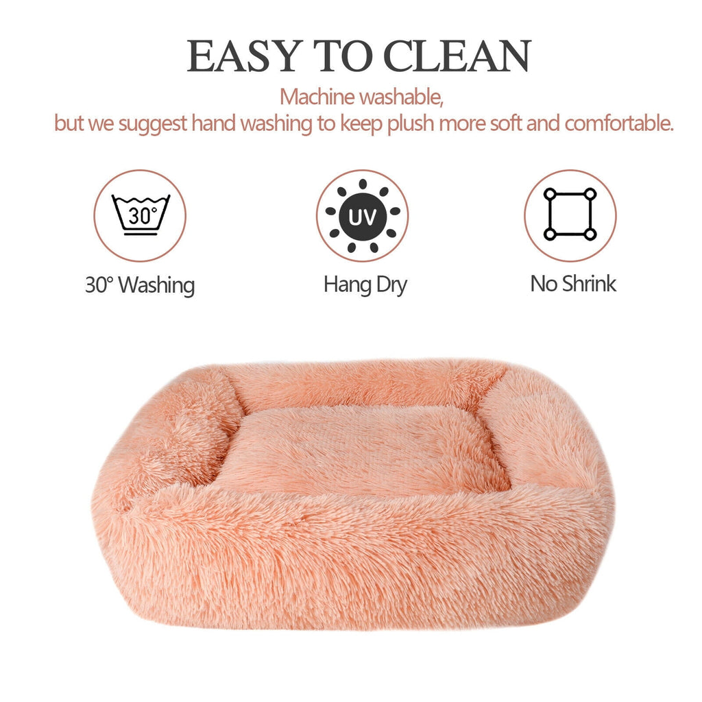 Rectangle Plush Pet Bed Bed for Dogs Cats Kennel Cuddler Crate Cushion Mat Washable