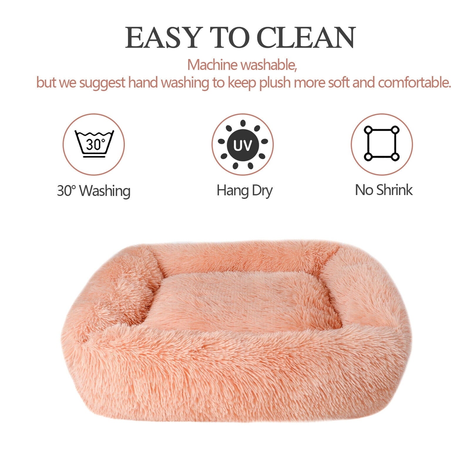 Rectangle Plush Pet Bed Bed for Dogs Cats Kennel Cuddler Crate Cushion Mat Washable