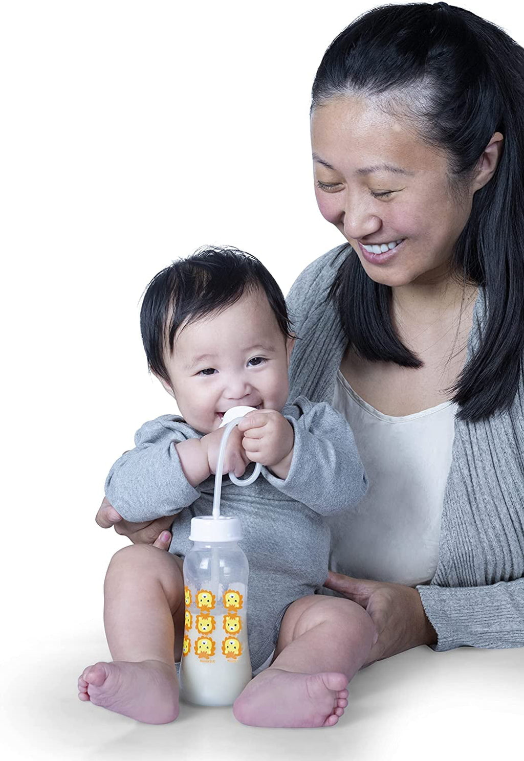 Hands-Free Baby Bottle - Self Feeding System 9 oz (2 Pack - Blue)
