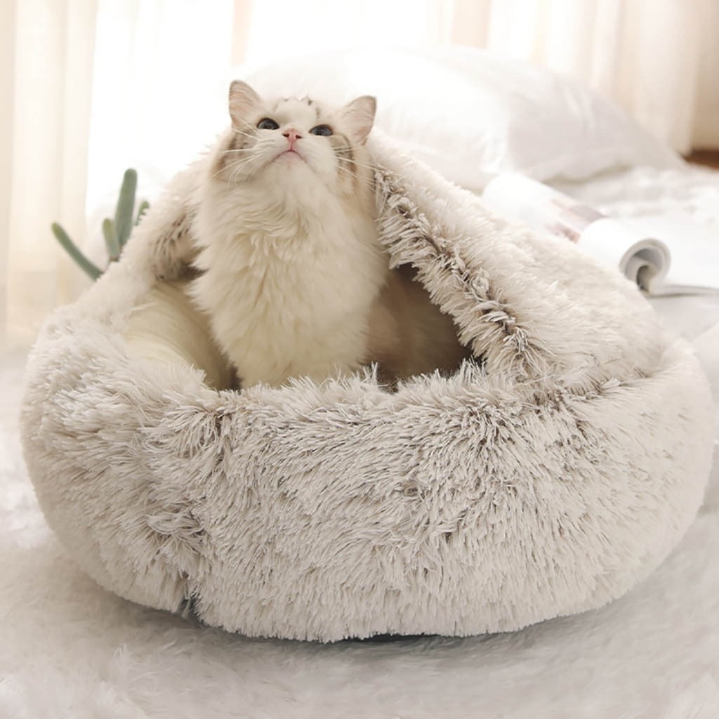 Small Dog Bed for Small Dogs Washable - Round Cat Beds for Indoor Cats, Round Winter Pet Bed for Puppy and Kitten with Slip-Resistant Bottom, 15Inches